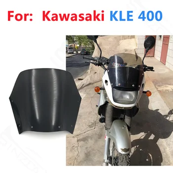 Pentru Kawasaki KLE400 KLE 400 de Parbriz Parbriz Viser Vizor de Sticlă din Față fluxului de Aer Deflectoare de Vânt Negru Gri