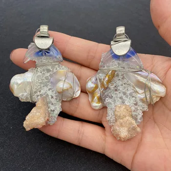 Perla naturala Semi-pretioase Pietre de Formă Neregulată Perla si Cristal Pandantiv pentru bratari DIY Designer de Bijuterii Charm Accesorii