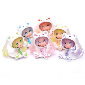 Personaje Anime de Două-dimensional Fata de Figura de Urs Drăguț Set de Versiune Q Sakura Model de Păpușă 7CM PVC Desktop Decor de Colectare