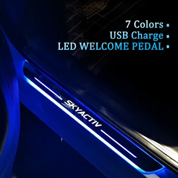 Personalizate de Alimentare USB LED-uri Dinamice Pedala Pragului de Ușă Cale de Lumină Mașină de Uzură Placa de Prag Pentru Mazda 2 3 5 6 8 Axela Atenza