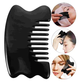 Pieptene Hairhorn Scalp Wideboard Decopertarea Cap Naturale Guasha Ox Placa De Ondulat Multifunctional Modelarea Barba Massagerfacial