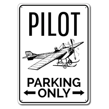 Pilot de Parcare SignMetal Tin Semn de Metal Sign,Avion Cadou, Aviator Semn, Cadou pentru Pilot, Aviației Iubitor de Cadou, Avion