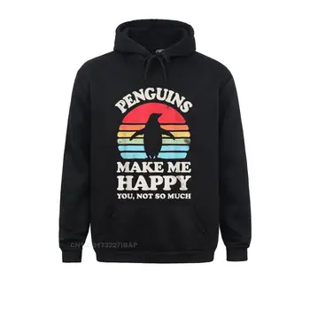 Pinguinii Mă Face Fericită Că Nu Atât De Mult Funny Penguin Vintage Clasic Mens Jachete Confortabile Hanorace Hip Hop Sportswears