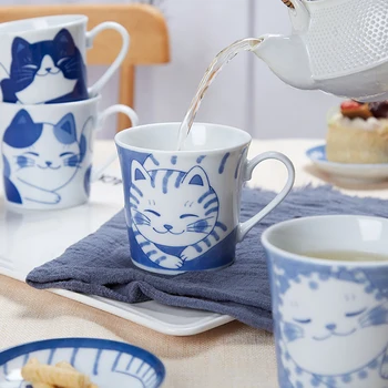 Pisica drăguț Cani 260ml Lapte din Ceramică Cana Stil Japonez Cafea Ceai Parfumat Apă Cupe Rezistente la Caldura Creativ Cadou pentru Prieteni