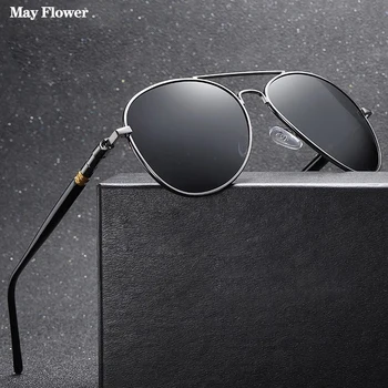 Poate Flori Retro Bărbați ochelari de Soare Polarizat Mee de Conducere Pilot de Epocă Ochelari de Soare de Brand Designer de sex Masculin ochelari de Soare Negri UV400