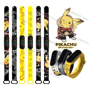 Pokemon Pikachu pentru copii Ceasuri de Desene animate Anime figura Luminoasă Brățară Ceas LED Touch Impermeabil Sport copii cadouri