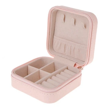 Portabil Cutie de Bijuterii Organizator de Călătorie de Bijuterii cutie de Depozitare pentru Cercei Colier,Roz