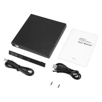 Portabil USB 2.0 DVD-CD-DVD-Rom IDE Externe Caz Slim pentru Notebook Laptop, Negru Hard Disk Extern Disc Cabina
