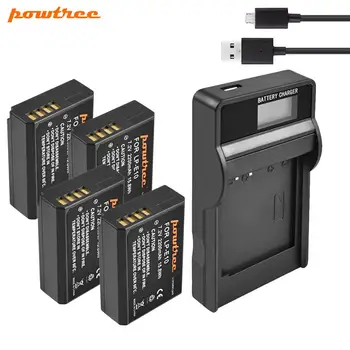 Powtree LP-E10 LPE10 LP E10 aparat de Fotografiat baterie + USB LCD Incarcator pentru Canon EOS 1100D 1200D 1300D Rebel T3 T5 T6 KISS X50 X70 Baterie