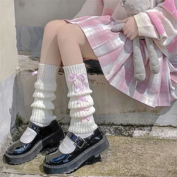 prelungi Japoneză Lolita Dulce Fata jambierele Tricotate Jos Capacul Femei Toamna Iarna Picior Cald Șosete Morman Morman de Șosete