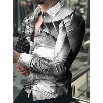 Primăvara Vintage Cămăși Pentru Bărbați Supradimensionate Casual Camasa Grid Print cu Maneci Lungi Buton Topuri pentru Bărbați Îmbrăcăminte de Designer Cardigan S-5XL
