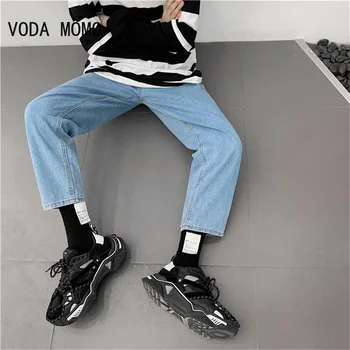 Primăvara Wide-leg Blugi Barbati Casual Moda coreeană Blugi Barbati Streetwear Vrac Hip-hop Direct Pantaloni din Denim Bărbați S-5XL