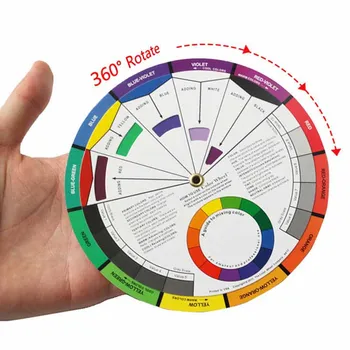 Profesionale 12 Hârtie de Culoare Carte de Trei-nivel de Design de culoare de Amestecare Roata de Orientare Rotund Cerc central se Rotește Tatuaj Unghii Pigment