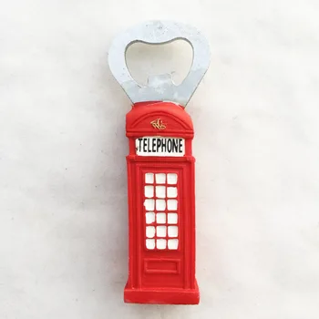 QIQIPP Londra indicație geografică cabină telefonică roșie de călătorie de suveniruri magnetice, autocolant frigider aplicat deschizator de sticle