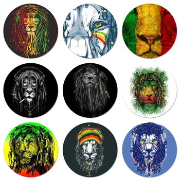 rasta lion reggae bob marley Icoane de Artă Ace Insigna Decor Broșe Metalice Insigne Pentru Haine Rucsac Decor