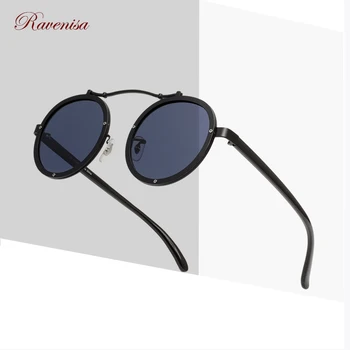 RAVENISA 2021 Design de Brand de Metal Rotund ochelari de Soare Pentru Om Negru de sex Feminin Polarizate UV400 Ochelari de Soare Punk Gotice Steampunk Ochelari