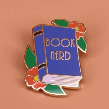 Rezervați tocilar email pin brosa floare bookworm insigna literare bijuterii rezervați ace bibliotecar profesor cadou