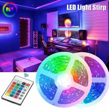RGB LED Strip Lumină Flexibil Decor Lampă Diode Șir Controler de la Distanță Pentru Dormitor Fundal TV Panglică USB Decor Iluminat