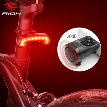 RION din Spate Lumina de Biciclete Corn Mare Vizibilitate Ciclism Biciclete Coada Lumina Bell Lanterna MTB USB LED Stop Frana Lampa Felinar