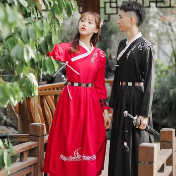 Rochie Chinez Antic Negru Coreean Hanfu Halat De Rochii China Stil De Dans Popular Cosplay Kimono Broderie Tradițională Bărbați Costume
