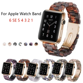 Rășină curea de Ceas pentru apple watch band 6 5 4 40mm 44mm correa transparent Bratara curea pentru iwatch SE 3 2 1 42mm 38mm curea de Ceas