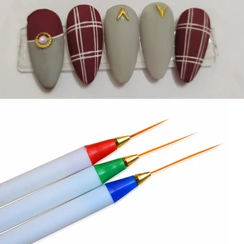 Salon de unghii 3pcs de Unghii de Arta Desen Creion Stilou Dotting Tools Kit Alb de Plastic Fin de Vopsea de Unghii Pictura Striping Perie SATR29