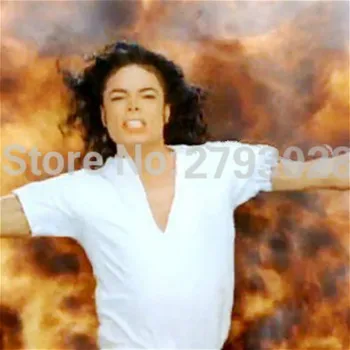 SexeMara MJ Michael Jackson Costum Clasic Billie Jean V-Neck Bumbac 100% tricou Alb Teuri Lenjerie