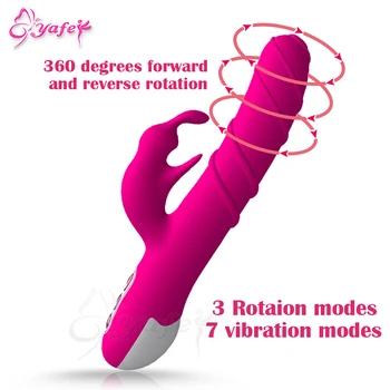 Silicon Rabbit Vibrator 360 de Grade de Rotație G Spot Vibrator Penetrare Vibratoare penis artificial Masturbari Vibratoare Adult jucărie Sexuală pentru Loma