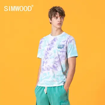 SIMWOOD 2022 vara tricou nou tie-dye logo-ul de imprimare de moda de top hip hop plus dimensiune bumbac 100% hip-hop streetwear teuri SJ170810