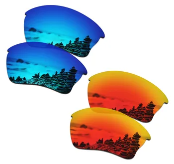 SmartVLT 2 Perechi de ochelari de Soare Polarizat Lentile de Înlocuire pentru Oakley Half Jacket XLJ Albastru de Gheață și Foc Roșu