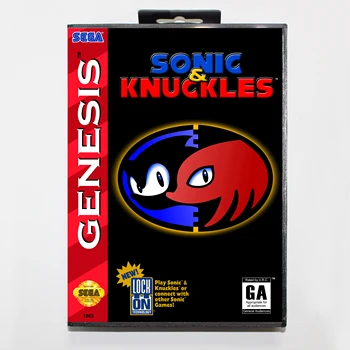 Sonic si Knuckles 16bit MD Carte de Joc Pentru Sega Mega Drive/ Genesis cu Cutie de vânzare cu Amănuntul