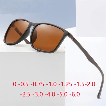 Sport TR90 Pătrat Polarizat ochelari de Soare Barbati Primavara Picior Anti-orbire Minus baza de Prescriptie medicala Lentile ochelari de Soare Dioptrie 0 -0.5 -0.75 La -6.0