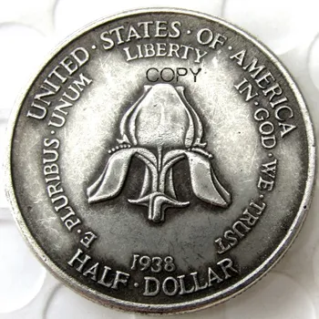 Statele UNITE ale americii 1938 New Rochelle Jumătate de Dolar de Argint Placat cu Copia Fisei
