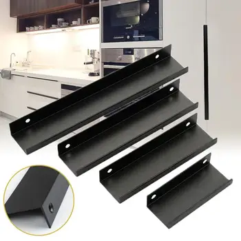 Stil Modern Cabinet Negru Mâner Pătrat De Feronerie Pentru Mobilier De Bucătărie Din Oțel Inoxidabil Manere De Usi Dulap Dulap Sertar Trage