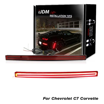 Stopul Stil Roșu Optic 3D LED Bara Spate Reflector de conducere Coada Lumina de Frână, Lămpile de Ceață Spate Pentru Chevrolet Corvette C7 2014-19