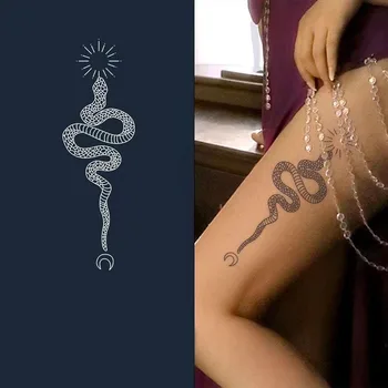 Suc de Autocolante Tatuaj Durată de 15 Zile Star Moon Flower Șarpe Fals rezistent la apă Tatuaj Semi-permanent Art Decal Bărbați Femei