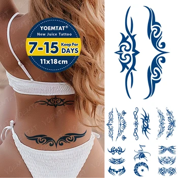 Suc De Cerneală Tatuaje Body Art Durată Impermeabil Tatuaj Temporar Autocolant Talie Totem Tatoo Luna Fluture Brațul False, Tatuaj Femei Bărbați