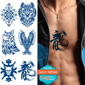 Suc de Tatuaj Cerneală Natural de Lungă Durată Body Art, Pictura Sexy Tatuaj pentru Bărbați Adult Piept Brațul Parte Autocolante Tatuaj Mic Anime