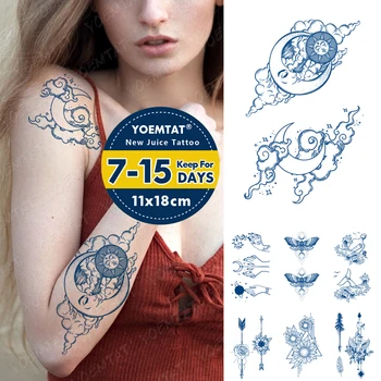 Sucul De Durată Ink Tatuaje Body Art Impermeabil Tatuaj Temporar Autocolant Sun Moon Nor Tatuaj Braț Fals Molie Balena Pasăre Tatuaj Femei