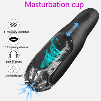 Supt Sex Oral Jucărie De Sex Masculin Masturbator Automată Masturbari Cana De 10 Vibrații Voce Inteligent Crap Sex Fara Preludiu Stroker Buzunar Pizde