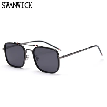 Swanwick pătrat de metal bărbați ochelari de soare polarizati pentru femei ochelari de albastru maro stil European pentru conducere de înaltă calitate de moda in aer liber