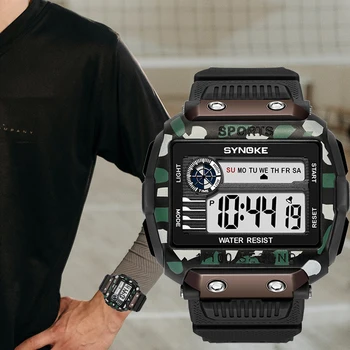 SYNOKE Nouă Militari Digital Ceas Sport rezistent la apa 50M Luminos Electronice Ceas cu Cadran Mare Ceasuri Pentru Barbati Relogio Masculino