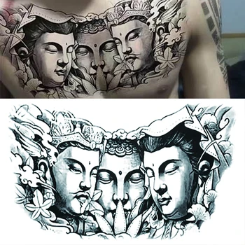 Tatuaje Temporare Pentru Bărbați Tatuaje Umăr, Piept Mare Corp Sexy Tatuaj Autocolant Rezistent La Apa Fals Brațul Tatoo