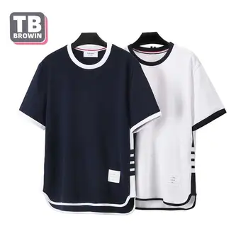 TB BROWIN barbati tricou brand de vara de bumbac, guler rotund patru baruri versiunea coreeană a sudoare de absorbție de agrement mâneci scurte