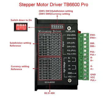 TB6600 Stepper Motor Driver Nema 23 Nema 34 42/57/86 Nema17 32 De Segmente 4.0 O 42VDC Masina de Gravura CNC Router Lemn Mini Strung