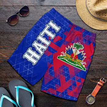 Tessffel Țară Emblema Steag Caraibelor, Insula Haiti Retro Bărbați/Femei 3DPrint Vara Streetwear Plaja Casual Pantaloni scurti A3