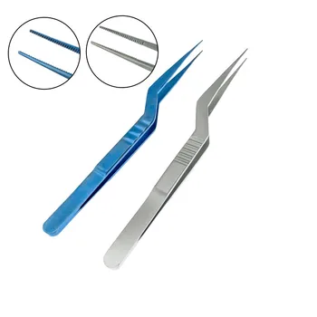 Titan/Oțel Inoxidabil Micro Chirurgie Țesut Forcep Plastic Zimțată Sfat Oftalmic Ochi Instrument Chirurgical 1buc
