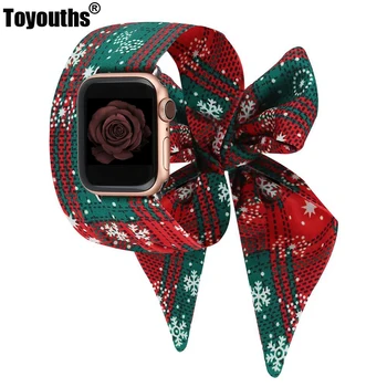 Toyouths Crăciun Eșarfă Trupa pentru Apple Watch 8 Trupa 38mm 40mm 42mm 44mm 41mm 45mm Femei Vacanță Curea pentru iwatch Seria 6 5 4 3