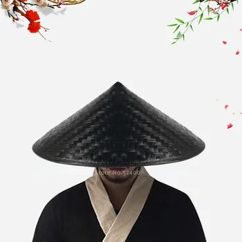 Tradițională Chineză Stil De Kung Fu Ninja Bambus Țese Pălărie Shaolin Samurai Japonez Cosplay Oriental Articole Pentru Acoperirea Capului Cardanic Umbra Paie Capac