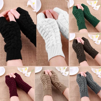 Tricotate de Mână Lung Mănuși de Femei Cald Brodate, Mănuși de Iarnă Mănuși de Degete Pentru Femei Fata Guantes Invierno Mujer Luvas